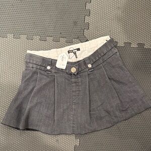 Gray Pleated Women's Skirt